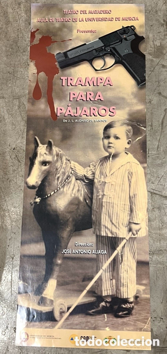 Carteles: Cartel. &ldquo;Trampa para p&aacute;jaros&rdquo;. Teatro del Matadero. Pedro Manzano. 1996. Universidad de Murcia.