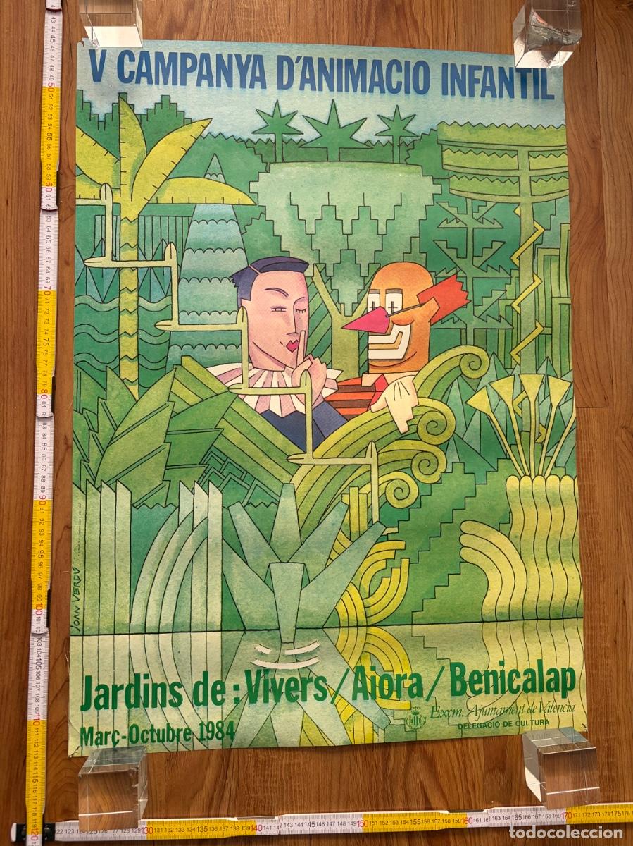 Carteles: Cartel poster Joan Verdu V campanya animacio infantil 1984 jardi vivers