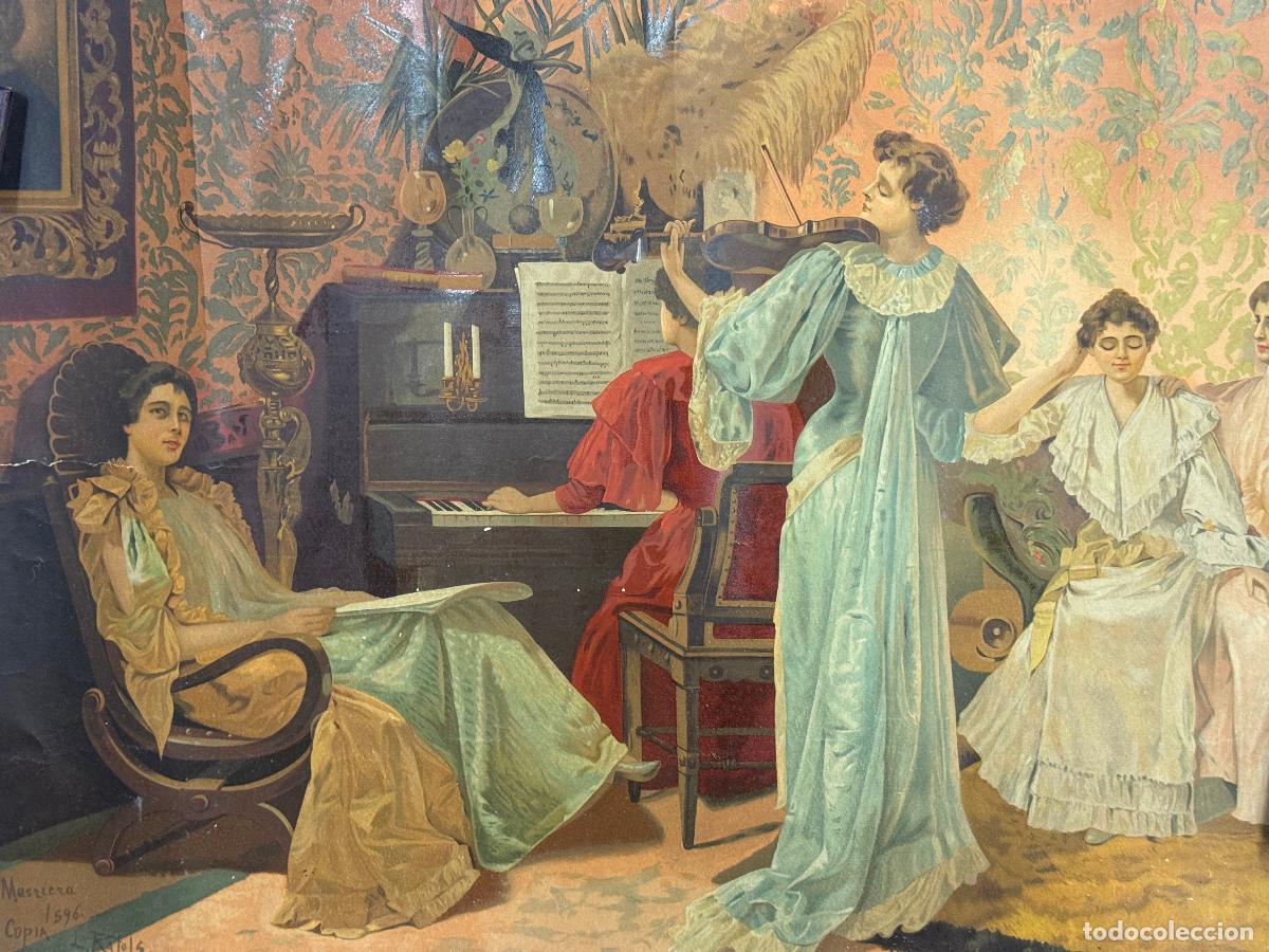 Carteles: FRANCESC MASRIERA - UNA MELOD&Iacute;A DE SCHUBERT - CARTEL ANTIGUO REPRODUCIENDO OBRA DEL PINTOR-VER FOTOS