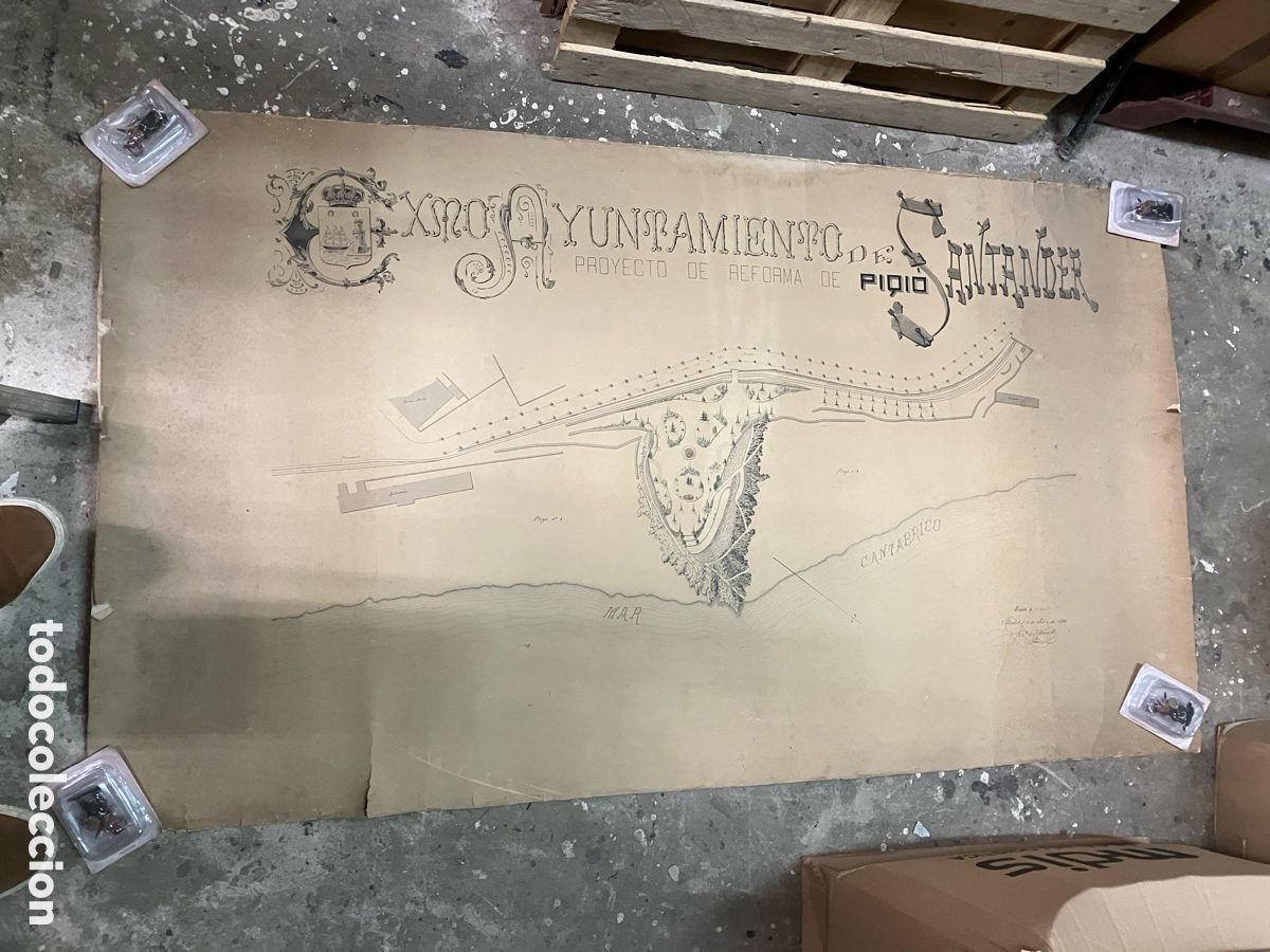 Carteles: Cartel antiguo de Santander 1896 original