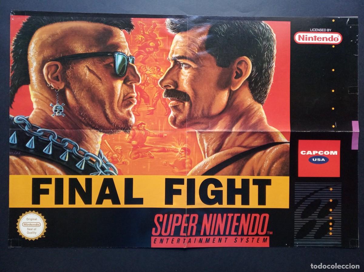 Carteles: POSTER 60 x 40 cm CARTEL FINAL FIGHT SUPER NINTENDO &reg; MATUTANO CAPCOM A&Ntilde;OS 90