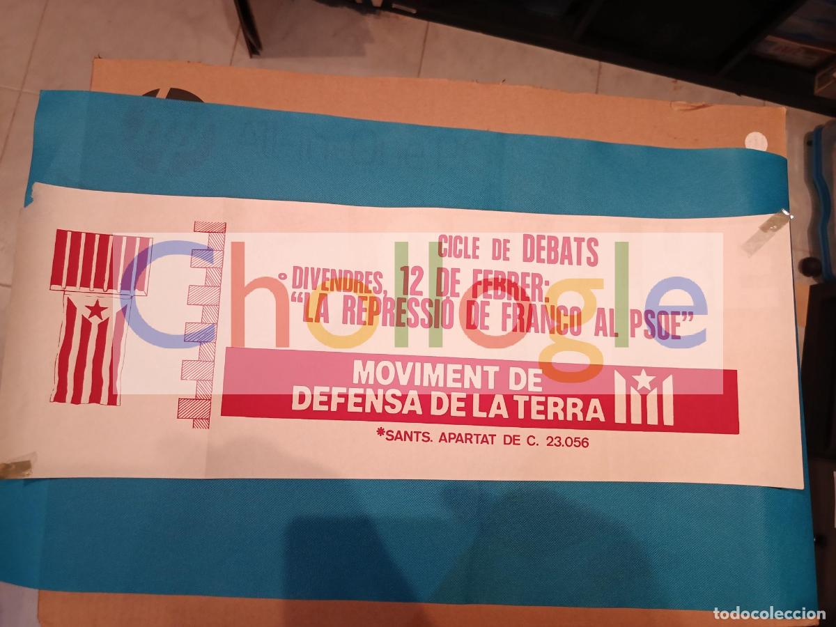 Carteles: Cartel MDT La Repressi&oacute; de Franco al PSOE Cotxeres de Sants rojo vermell