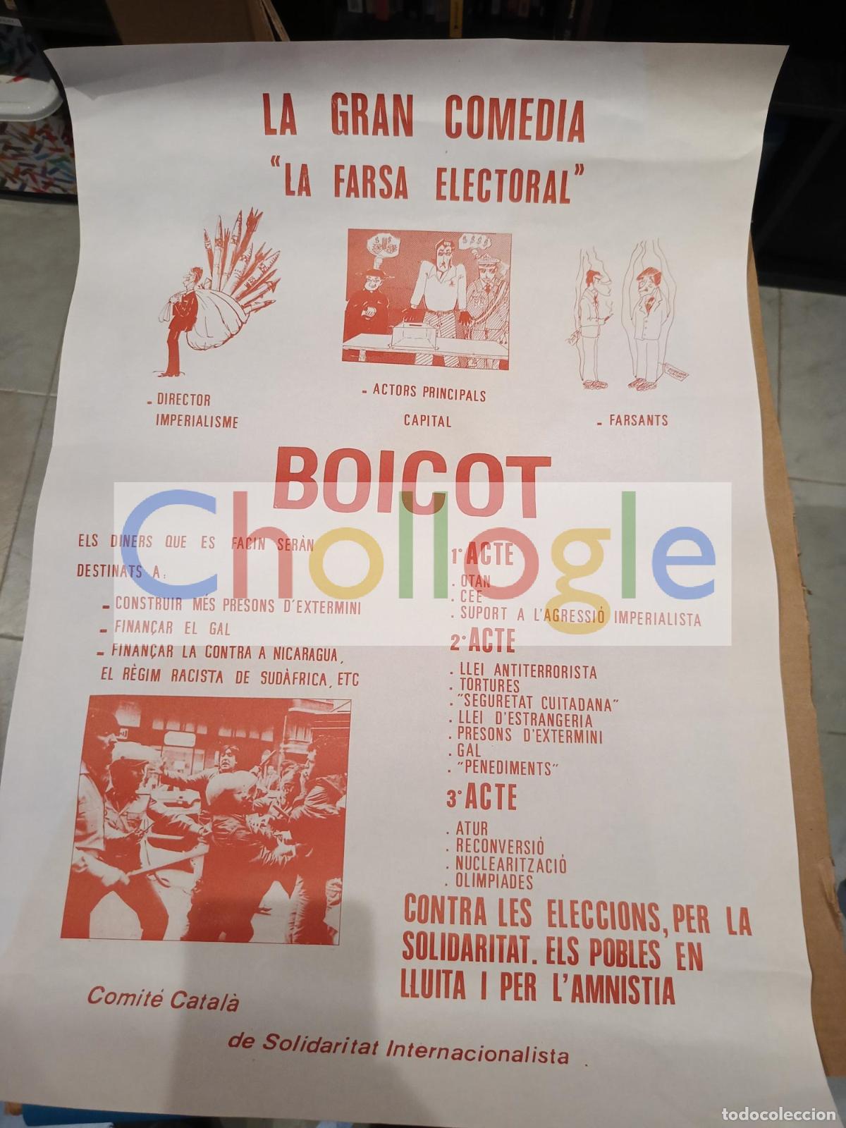 Carteles: Cartel Boicot Farsa Electoral Comit&eacute; Catal&agrave; Solidaritat Internacionalista