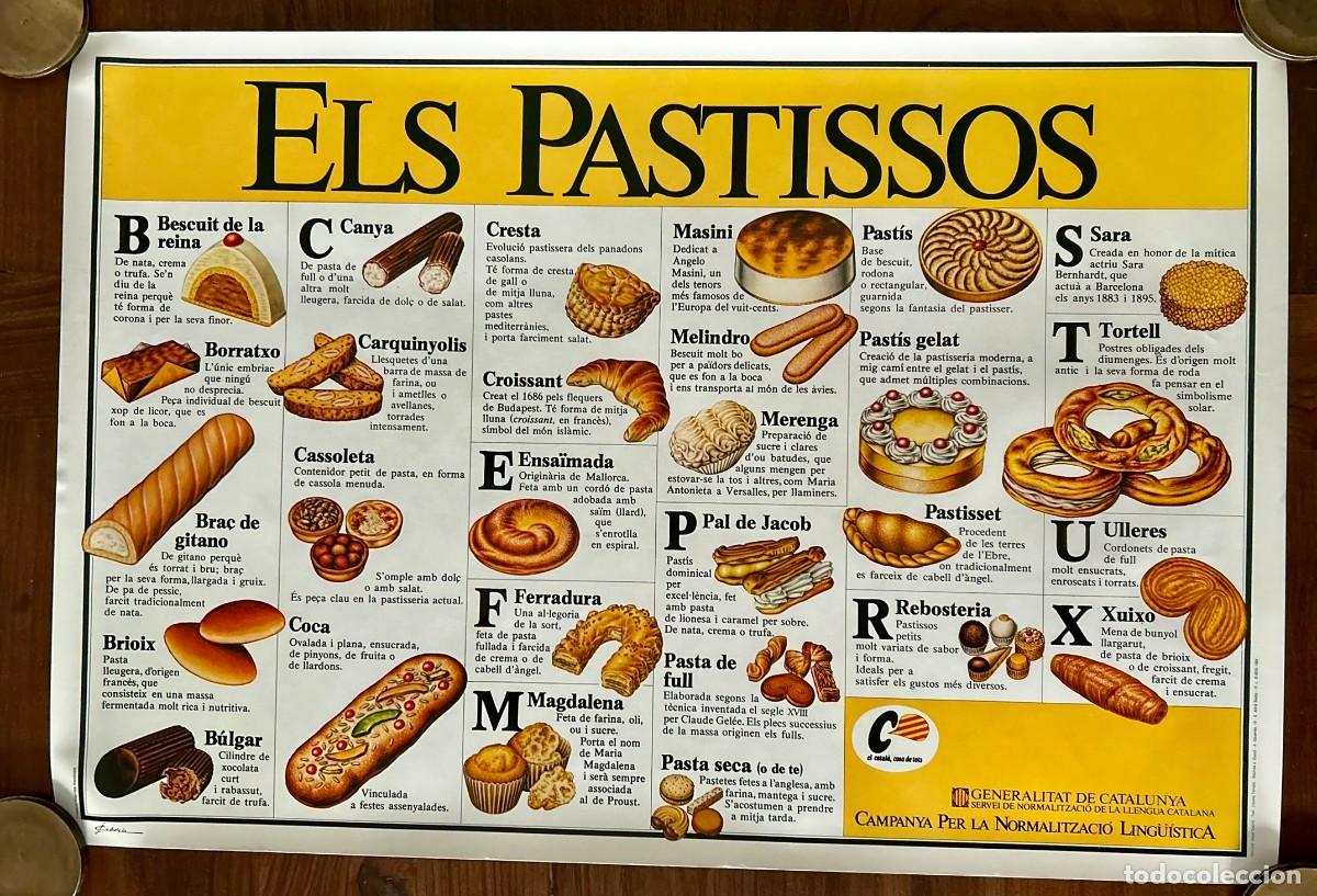 Carteles: ELS PASTISSOS - CARTELL CAMPANYA DE NORMALITZACI&Oacute; LING&Uuml;&Iacute;STICA DEL CATAL&Agrave; 43 x 62 cm - 1994