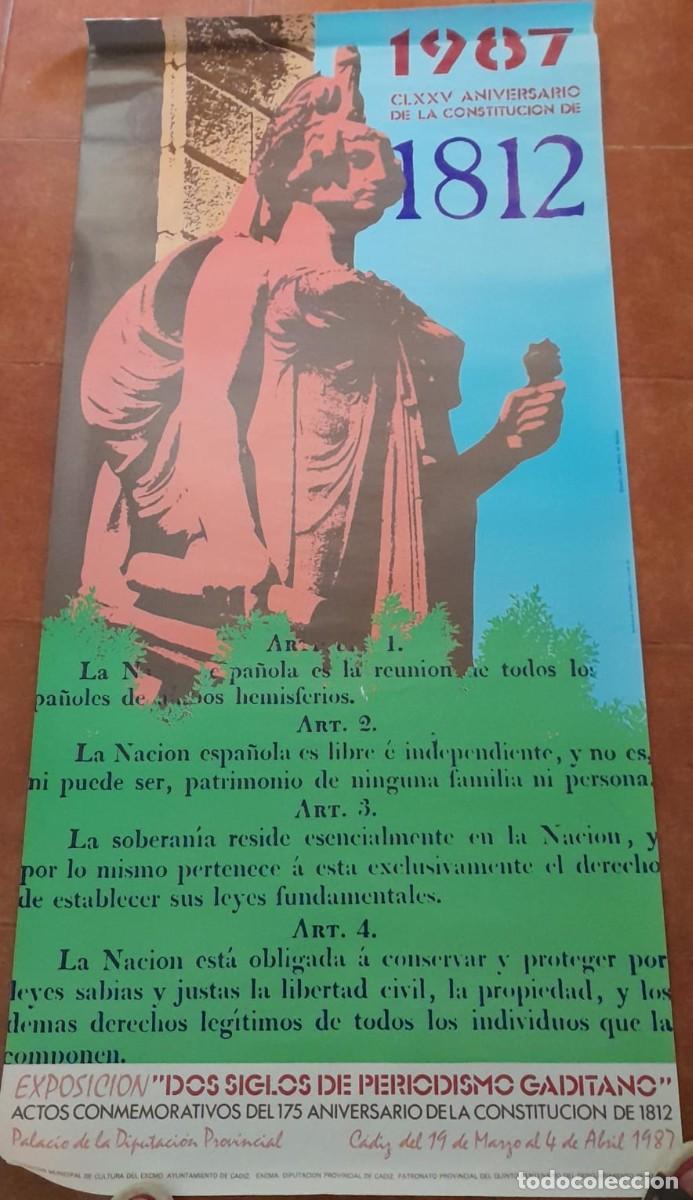 Carteles: CARTEL DEL CLXXV ANIVERSARIO DE LA CONSTITUCI&Oacute;N DE 1812 DE C&Aacute;DIZ, DISE&Ntilde;O DE J. MALO DE MOLINA, 1987