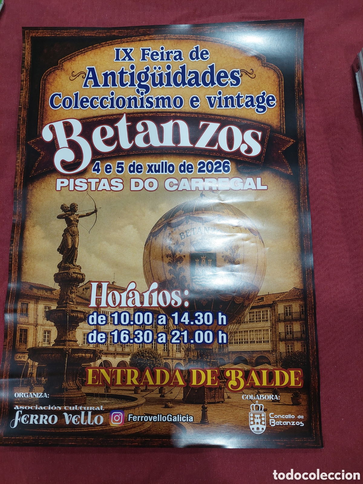 Carteles: CARTEL BETANZOS CORU&Ntilde;A FERIA ANTIG&Uuml;EDADES Y COLECCIONISMO XULIO 2026