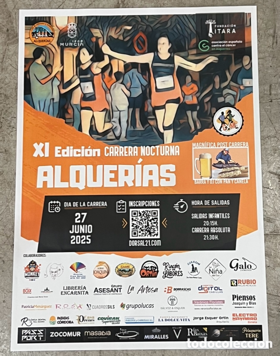 Carteles: Cartel. XI Edici&oacute;n Carrera Nocturna. Alquerias. Murcia. Miguel. 2025.