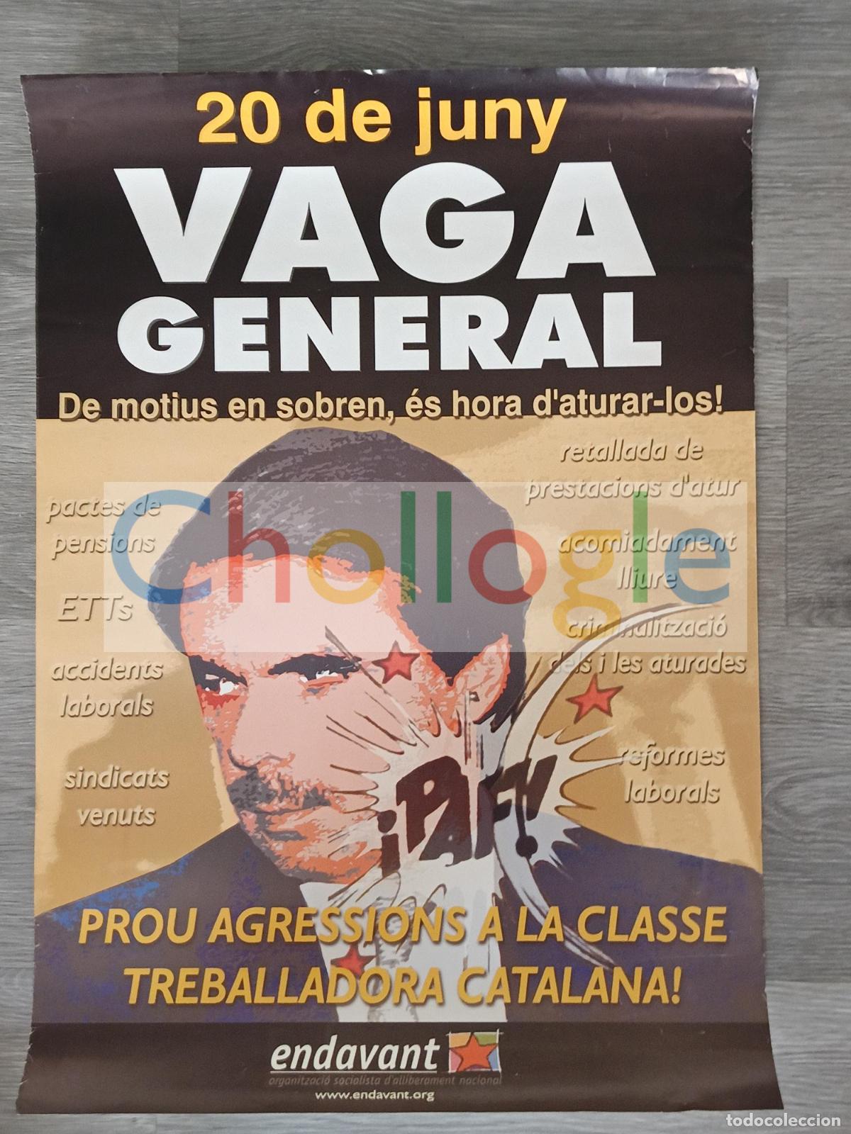 Carteles: Cartel Vaga General Endevant Aznar - Foto 1