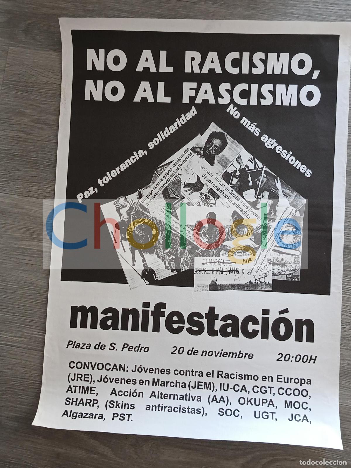 Cartazes: Cartel no racismo no fascismo cgt ugt ccoo accion alternativa pst