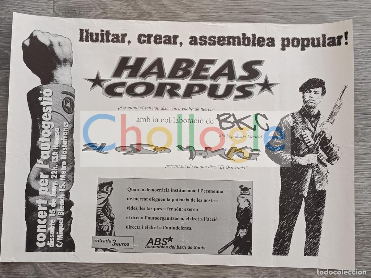 Carteles: Cartel Habeas Corpues Assemblea barri de Sants