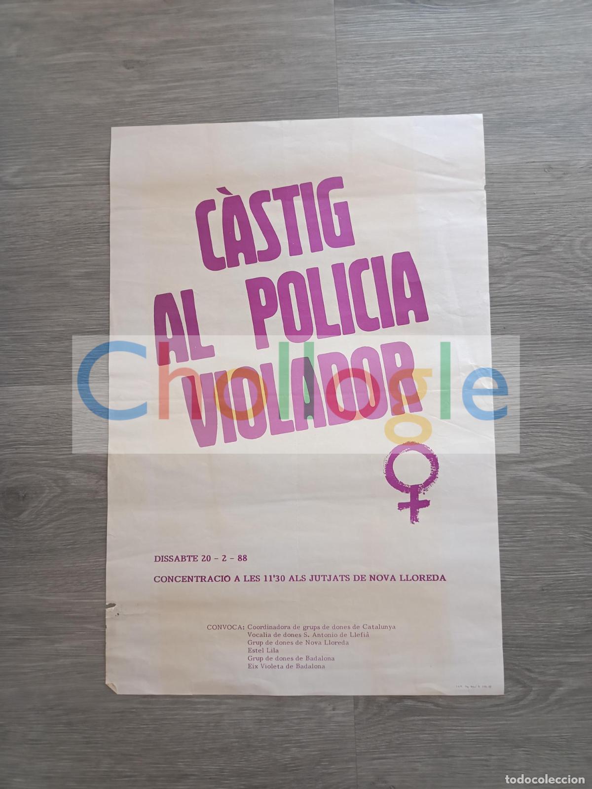 Carteles: Cartel Castig Policia Violador feminista feminismo coord dones catalunya 2