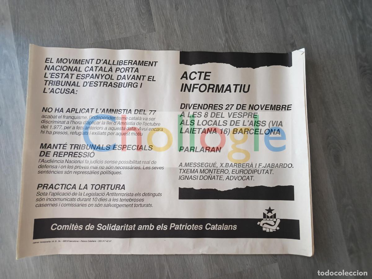 Carteles: Cartel Comitse Solidaritat Patriotes Catalans - Foto 1