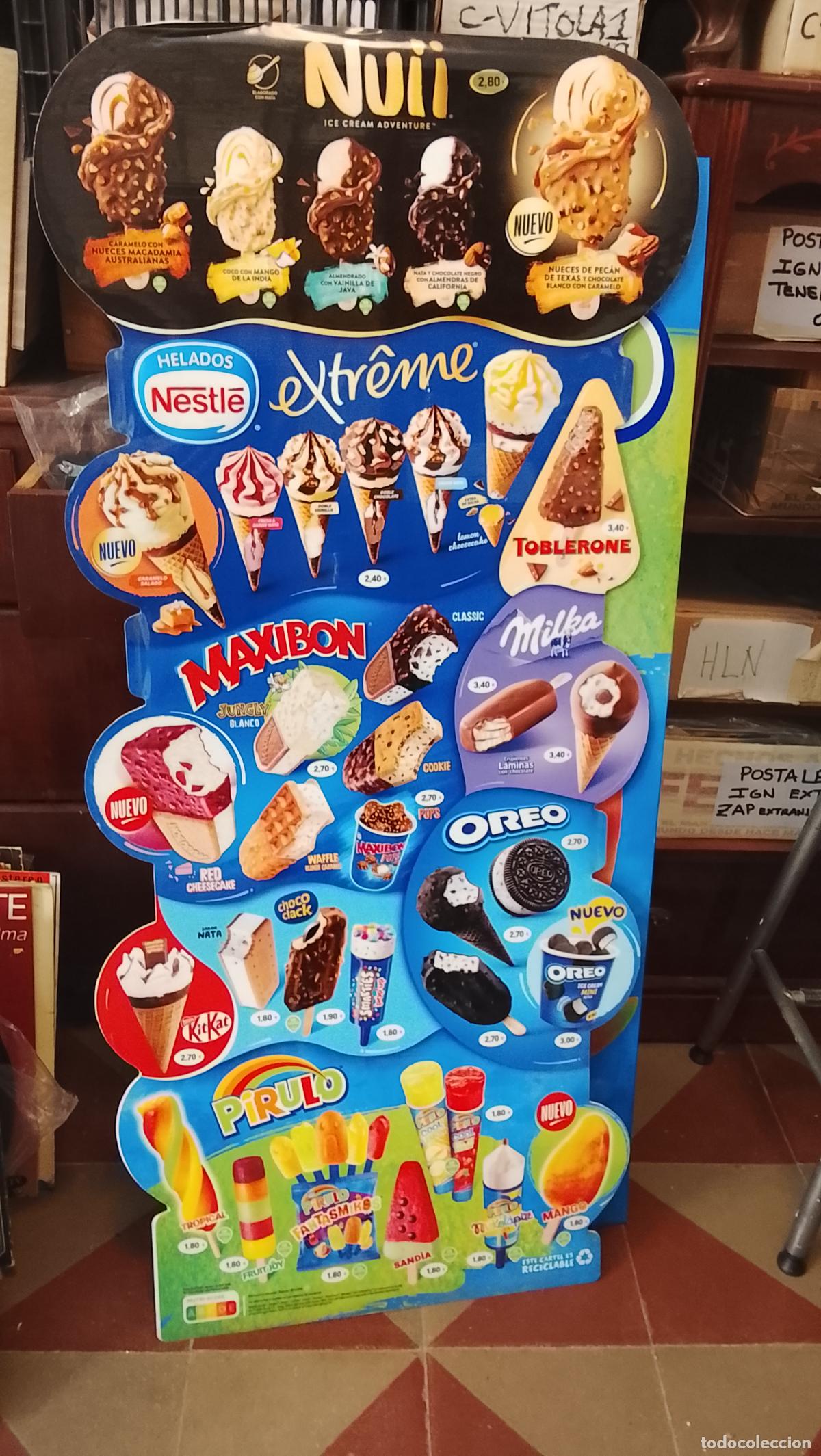 Carteles: GRAN cartel EXPOSITOR helados NUII - NESTLE OREO PIRULO MAXIBON TOBLERONE MILKA KIT KAT