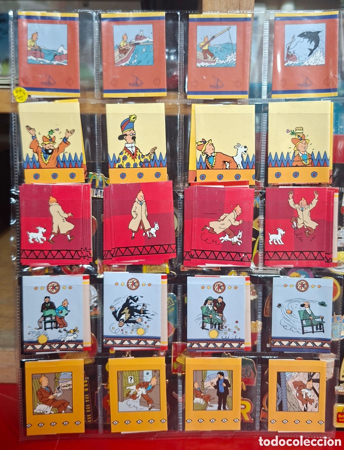 Carteles: Tintin Herge 4 envoltorios chocolate Neuhaus Belgica