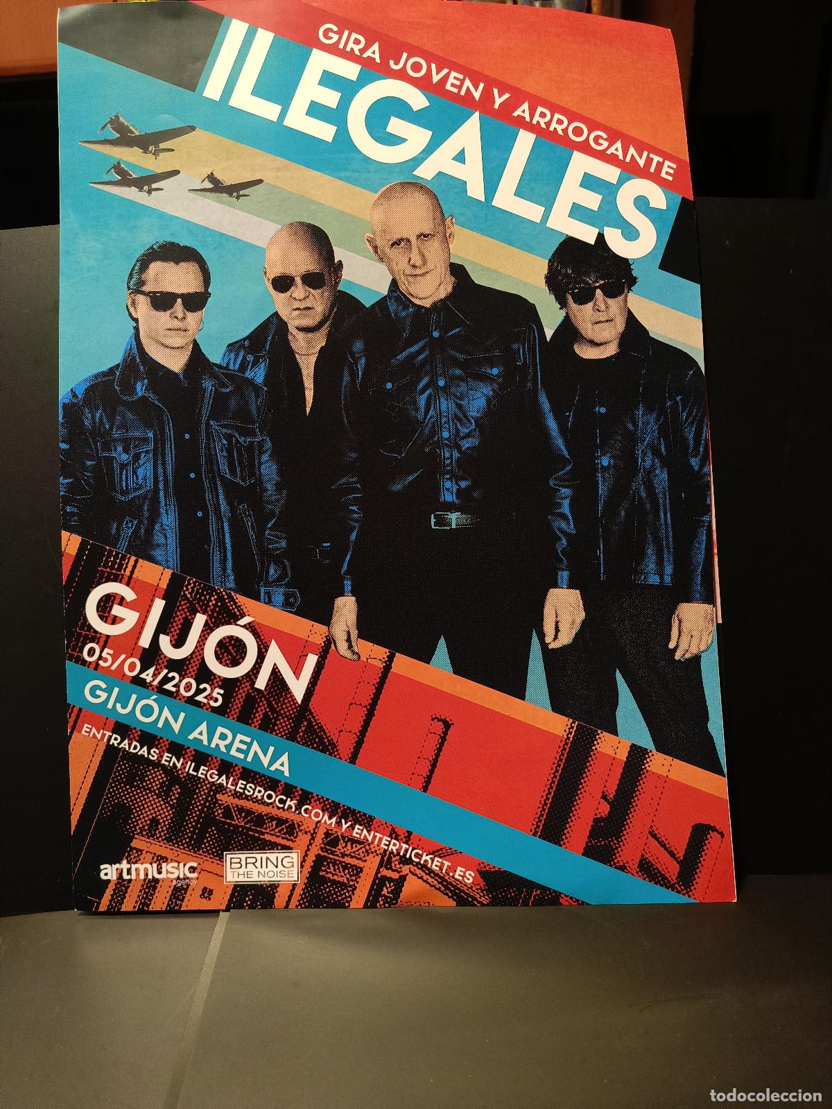 Carteles: cartel ilegales joven y arrogante gira gijon 05/04/25 arena 24 x 29,30 cm nuevo pepeto