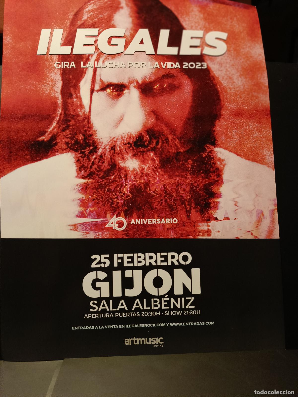 Carteles: cartel ilegales gira la lucha por la vida Gijon sala albeniz 40 x 29,50 cm nuevo pepeto