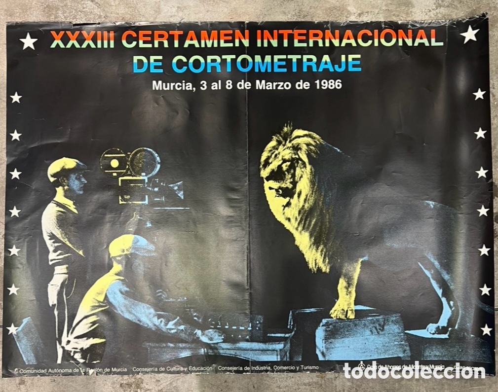 Carteles: Cartel. XXXIII Certamen Internacional de Cortometraje. Murcia. Angel Haro. 1986.