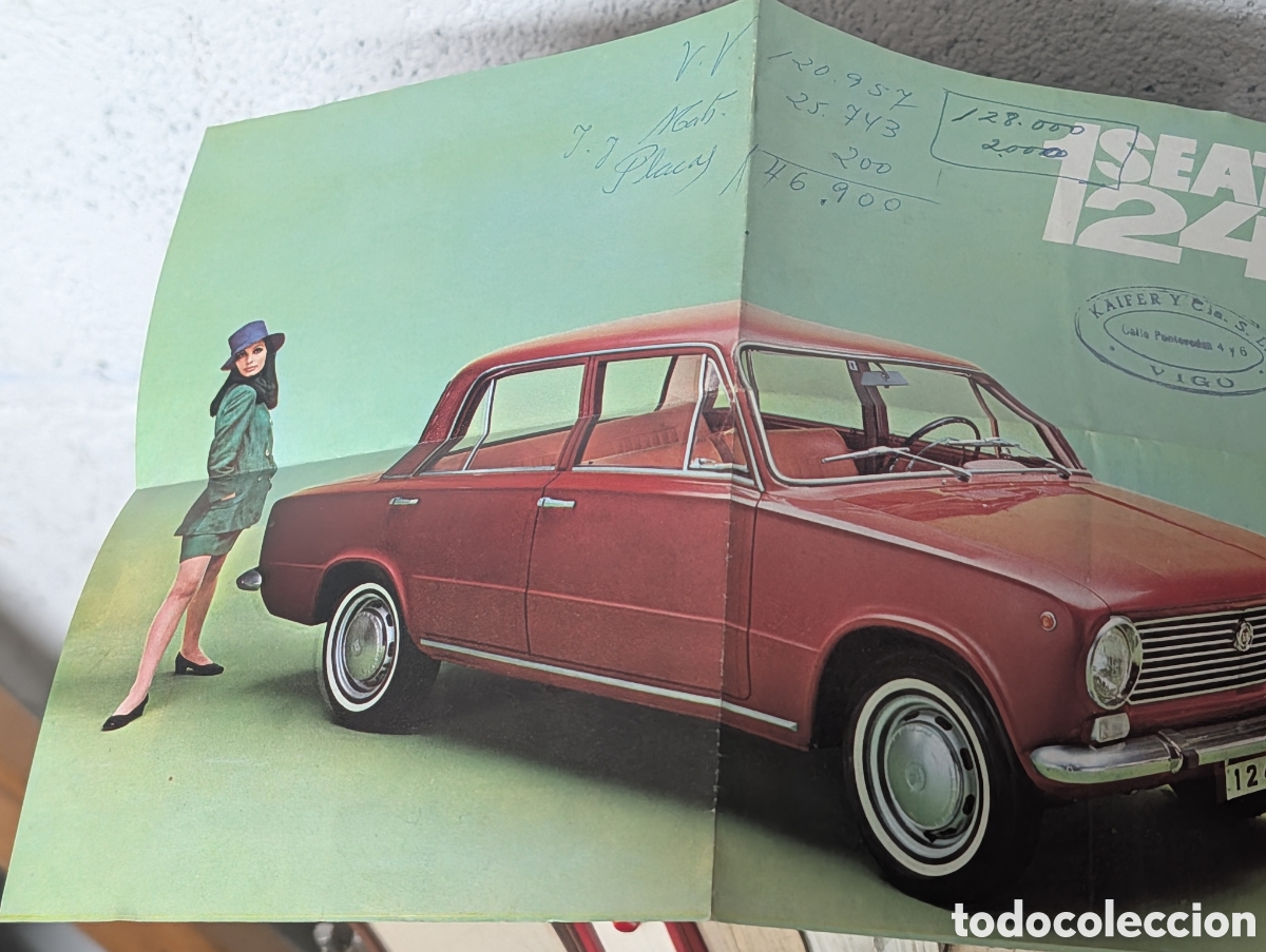 Carteles: Antiguo catalogo folleto publicitario Seat 124 Kaifer Vigo 1968 coche clasic