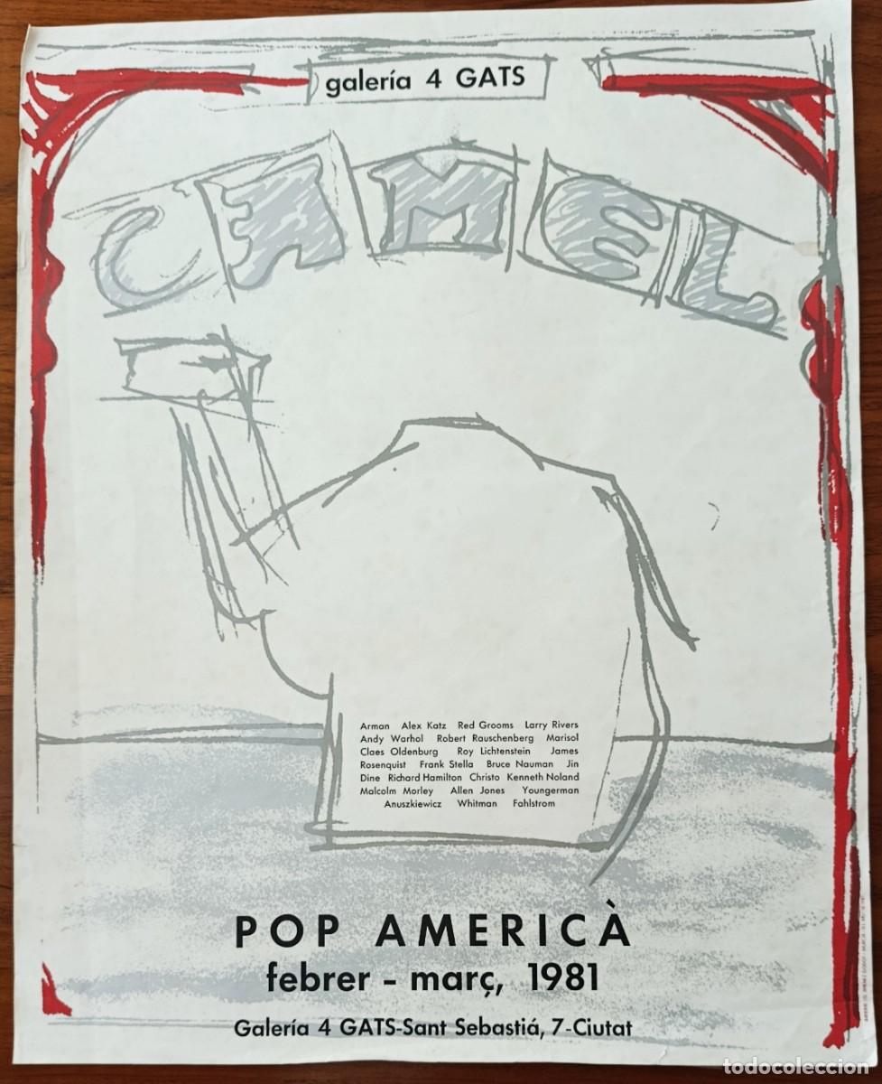 Carteles: CARTEL ORIGINAL GALER&Iacute;A 4 GATS DE PALMA DE MALLORCA. POP AMERIC&Agrave;. 1981.