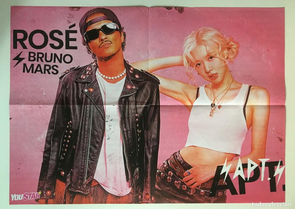 Carteles: Ros&eacute; BLACKPINK & Bruno Mars APT. / Gims Giant Double-Sided Poster A2 - YouStar France Music K-Pop
