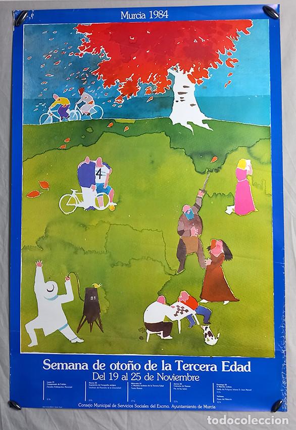 Carteles: Semana de Oto&ntilde;o de la Tercera Edad, Murcia 1984. Dise&ntilde;o Antonio Ballester