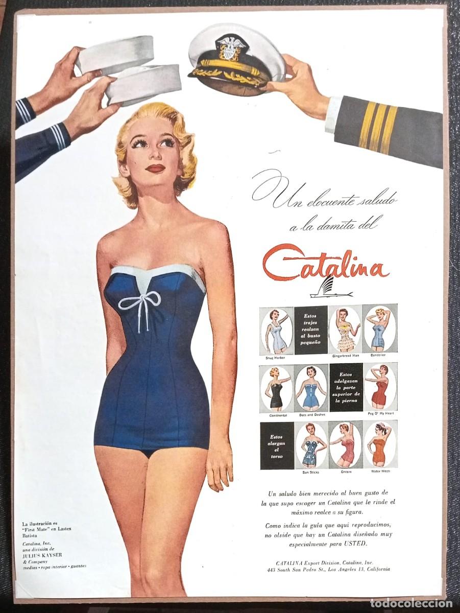 Carteles: CATALINA - TRAJE DE BA&Ntilde;O - 1957 PUBLICIDAD ORIGINAL / 35 x 25 Cm. - SEMANARIO SILUETAS