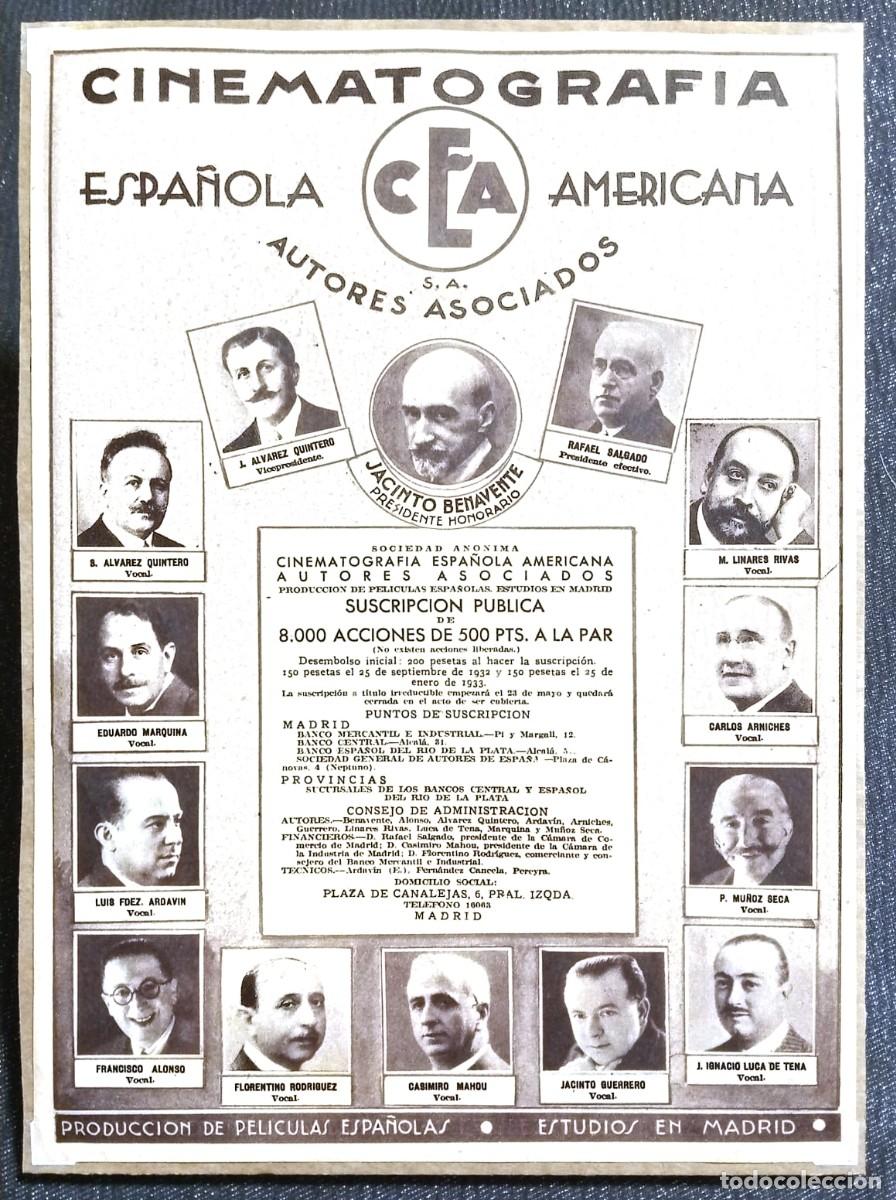 Carteles: CINEMATOGRAF&Iacute;A ESPA&Ntilde;OLA AMERICANA - PUBLICIDAD ORIGINAL 1932 / 29 x 21 Cm ABC
