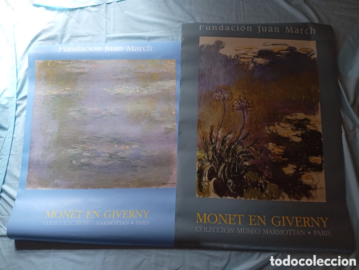 Carteles: Monet en Giberny. Lote 2 carteles exposici&oacute;n Juan March