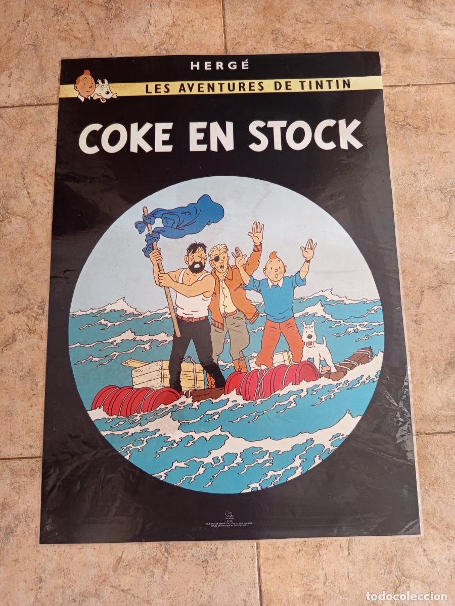 Carteles: Tintin - Antiguo poster/cartel Herge Moulinsart CV18. Ed. Hazan 61x43cm. Autentico