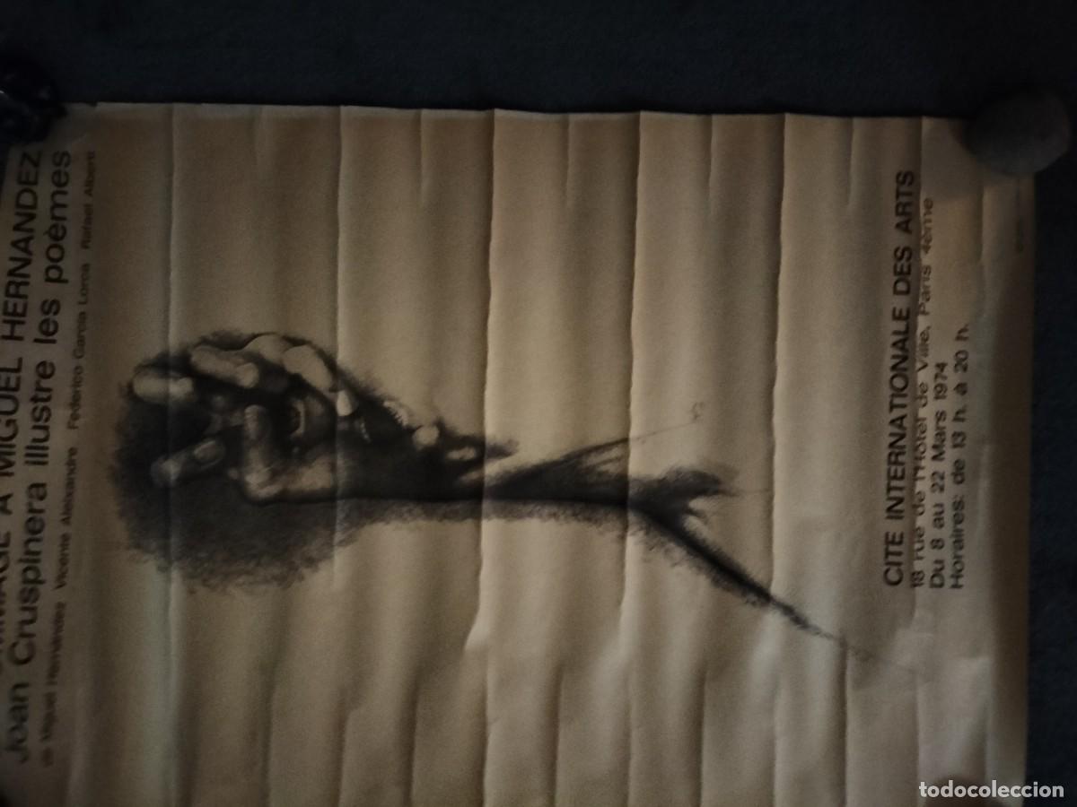 Carteles: Cartel exposici&oacute;n Joan Cruspinera en homenaje a Miguel Hernandez 1974 Par&iacute;s
