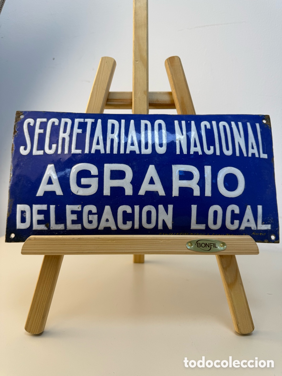 Carteles: Cartel placa esmalte de esmalterias M&eacute;ndez Bravo Murillo Madrid. 30x15 cms