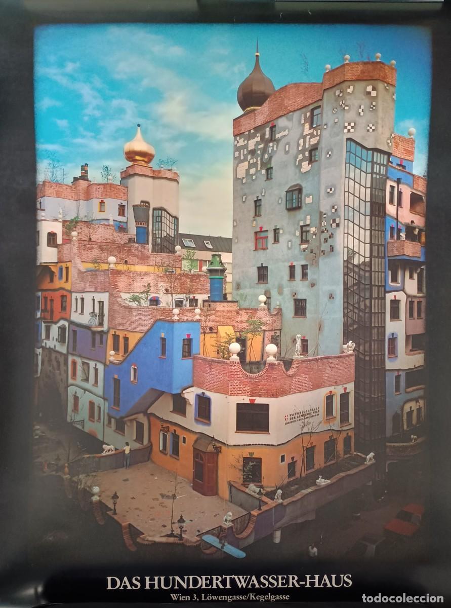 Carteles: Poster, cartel de Hundertwasser. 80x60m. Das Hundertwasser-Haus