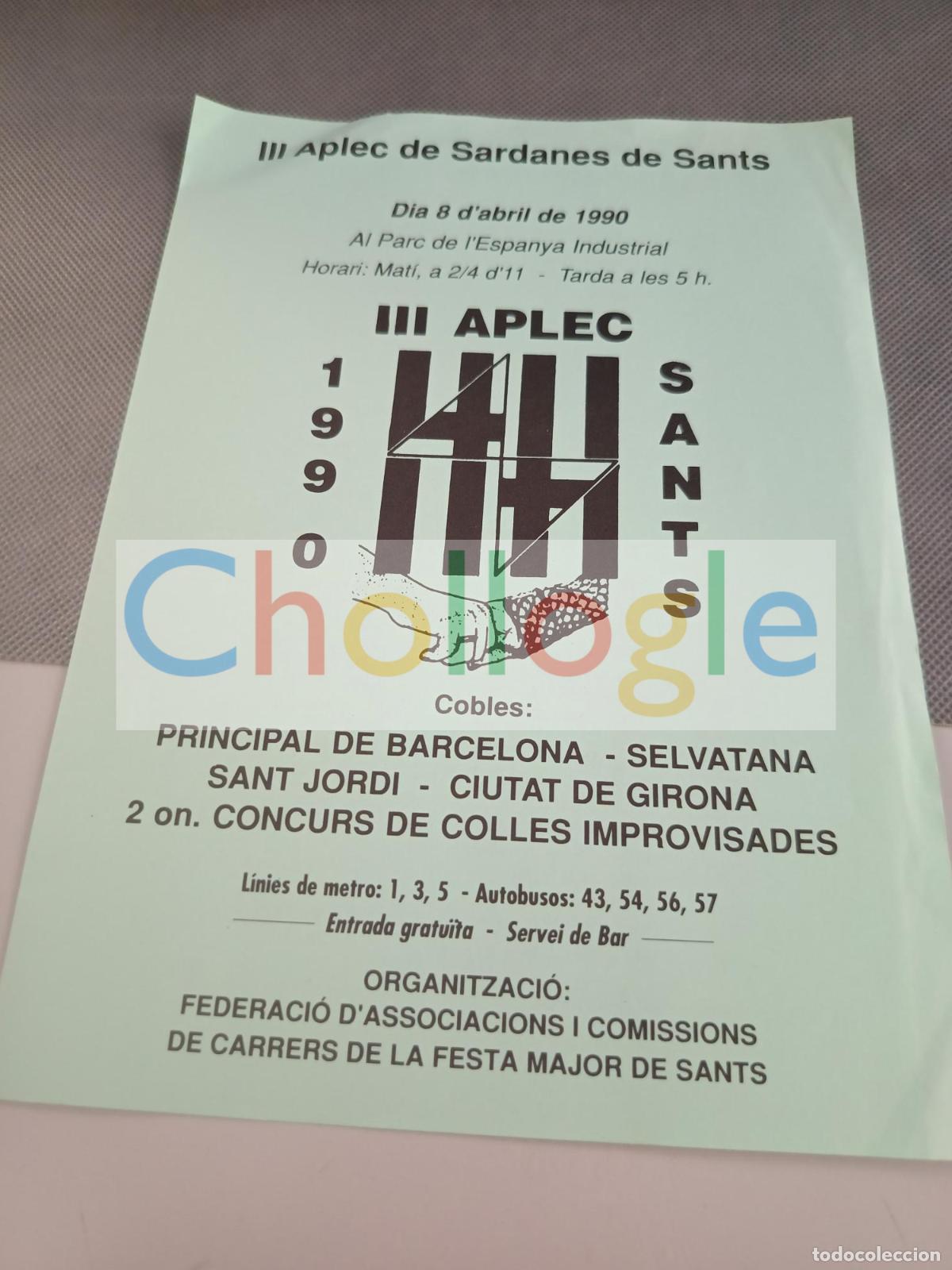 Carteles: Cartel cuartilla Aplec Sants 1990