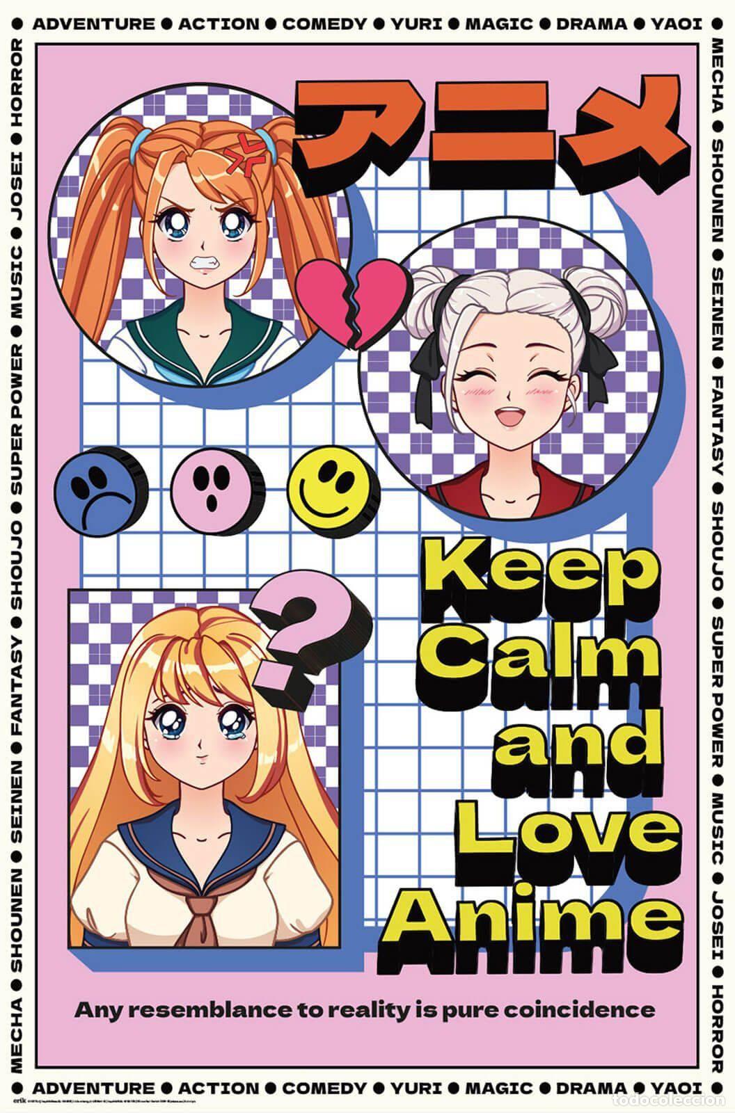 Carteles: Poster Keep Calm And Love Anime (POSTER 61 x 91,5)