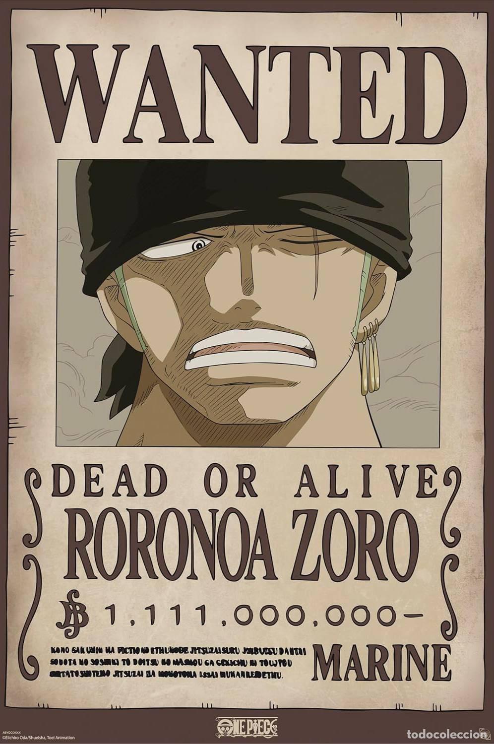 Carteles: Poster Wanted Zoro Wano - One Piece (POSTER 52x38)