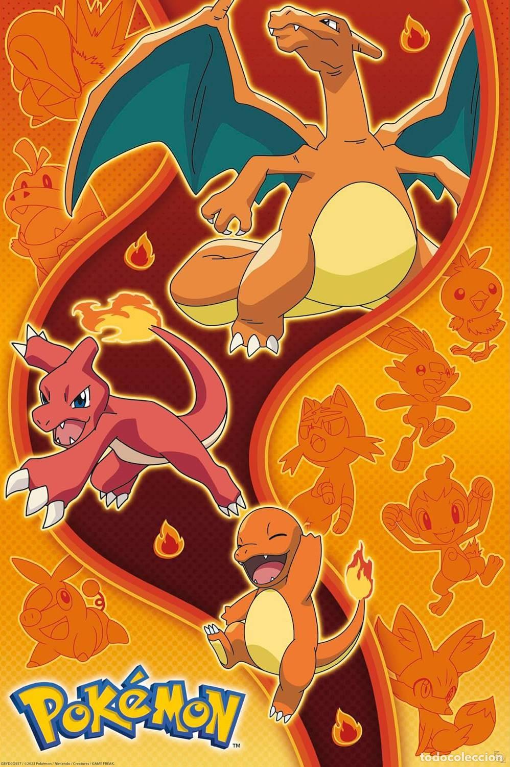 Carteles: Poster Pokemon tipo fuego - Pokemon (POSTER 91,5 X 61)
