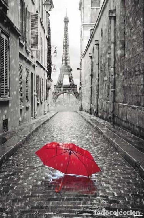 Carteles: Poster Paraguas Rojo - Paris (POSTER 61 x 91,5)