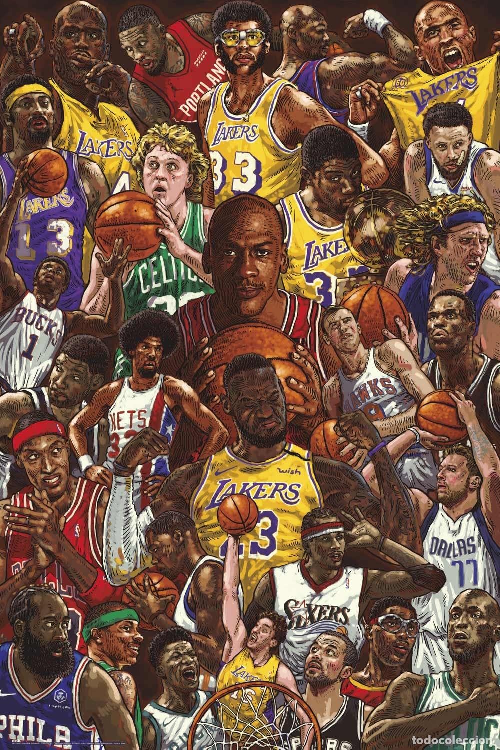 Carteles: Poster Superestrellas - Baloncesto (POSTER 61 x 91,5)