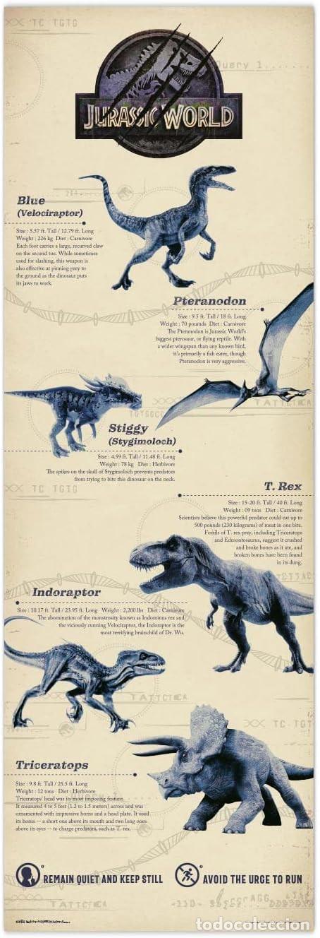 Affiches: Poster Puerta Dinosaurios - Jurassic World (POSTER 53x158)