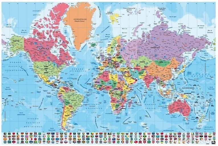 Plakate: Poster Mapa del Mundo Fisco Politico (POSTER 61 x 91,5)