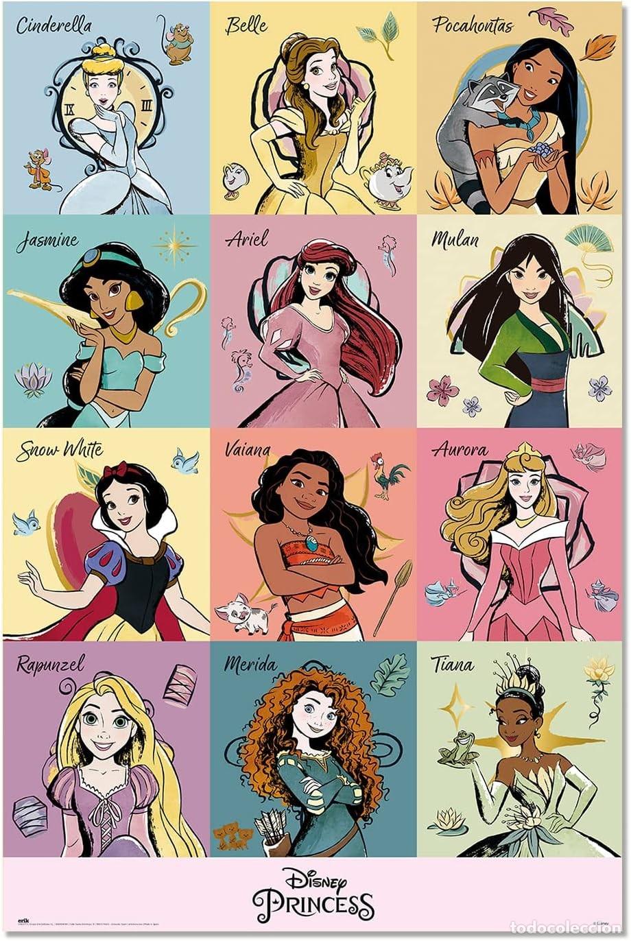 Carteles: Poster Princesas a pincel - Disney (POSTER 61 x 91,5)