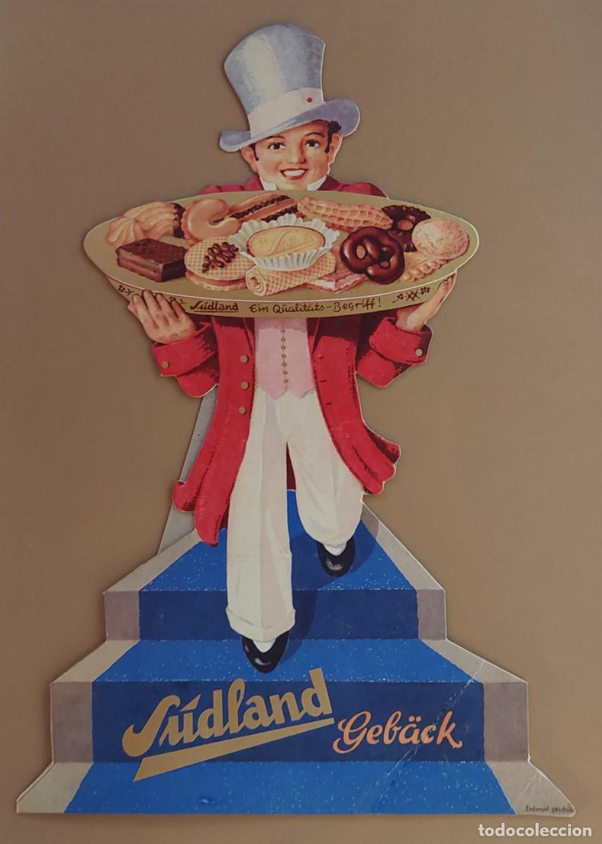 Carteles: ANTIGUO CARTEL EXPOSITOR DE REPOSTERIA ALEMANA ( SUDLAND GEBACK ) 1950