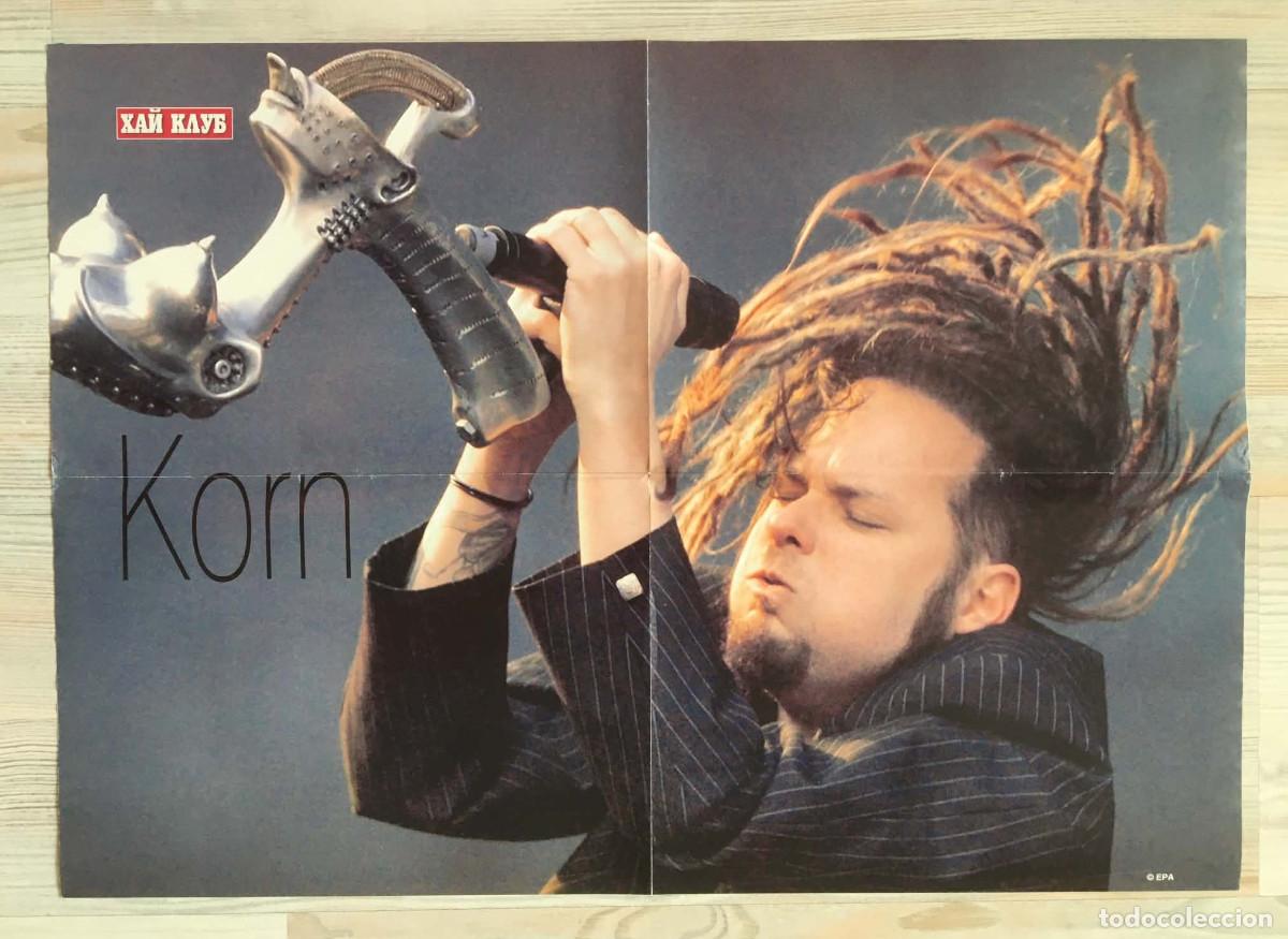 Carteles: Korn Jonathan Davis A2 / SMS Giant A1 Original Vintage Double-Sided Poster HiClub Magazine Bulgaria