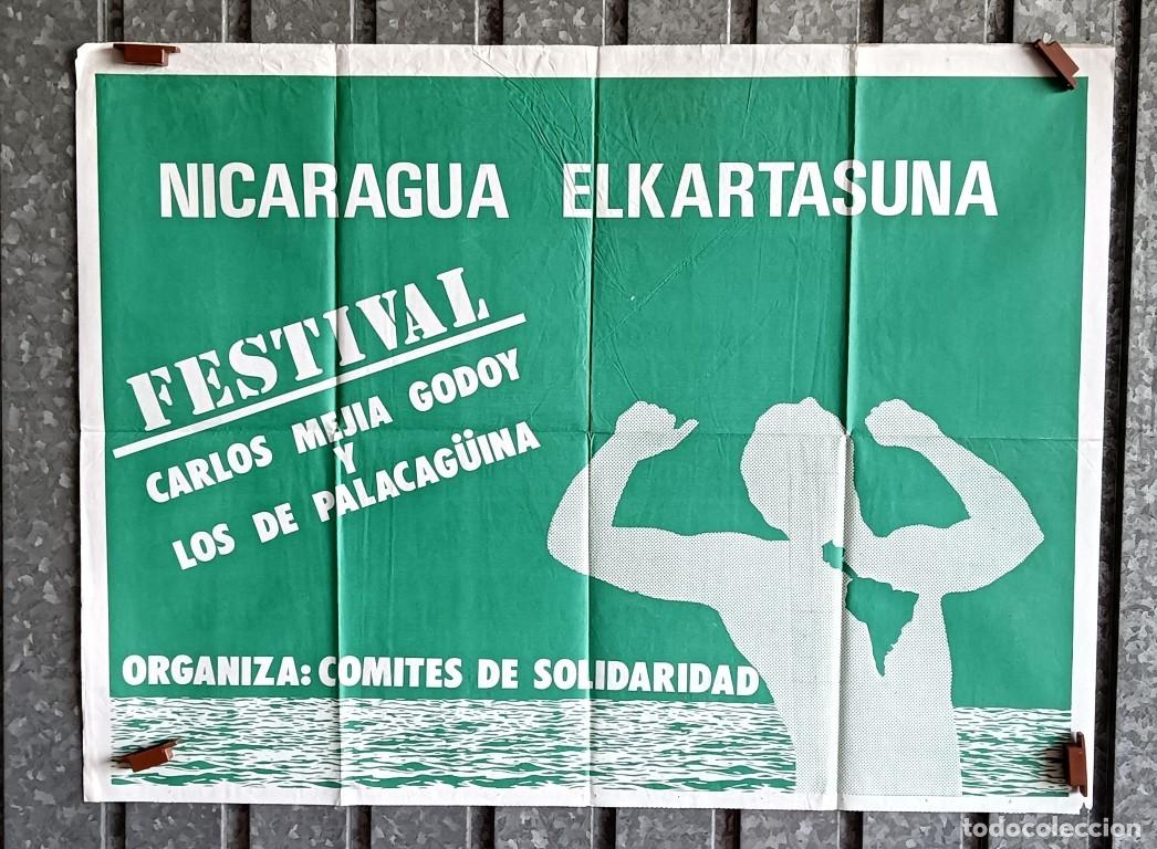 Carteles: Cartel pol&iacute;tico a&ntilde;os 80 - NICARAGUA ELKARTASUNA - festival Carlos Mej&iacute;a Godoy &ndash; los de Palacag&uuml;ina