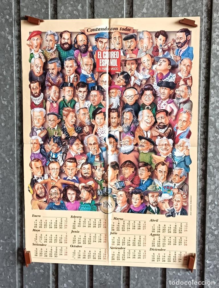 Carteles: Cartel - calendario EL CORREO ESPA&Ntilde;OL el pueblo vasco de 1988