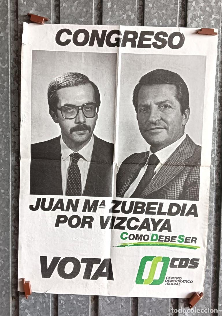 Carteles: Cartel de la CDS - Vizcaya 1986 - Centro democr&aacute;tico y social Adolfo Su&aacute;rez