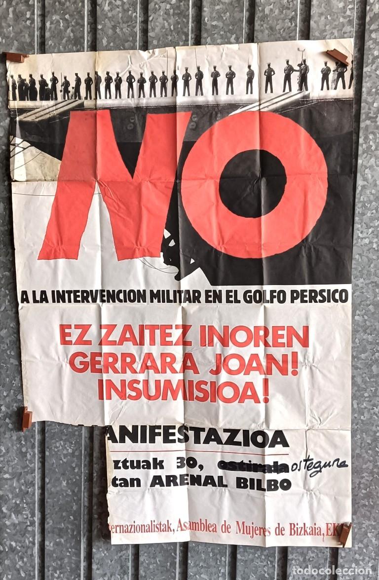 Carteles: Cartel no la intervenci&oacute;n en el Golfo P&eacute;rsico - Manifestaci&oacute;n en Bilbao - A&ntilde;os 90