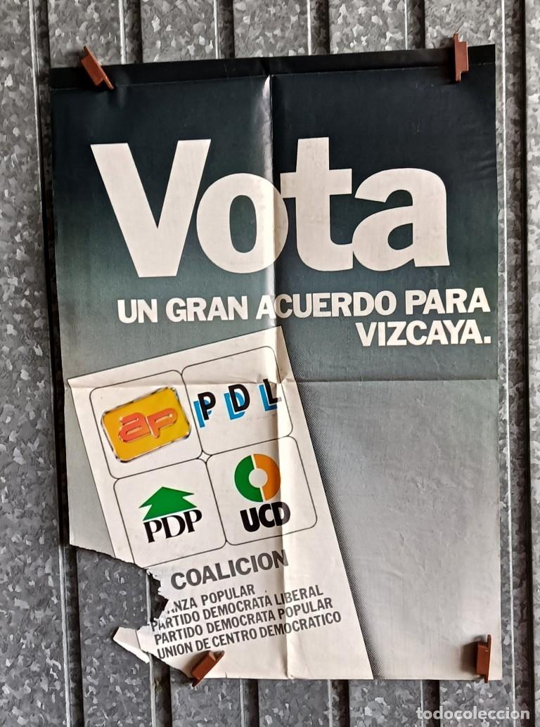 Carteles: Cartel un gran acuerdo para Vizcaya AP &ndash; PDL &ndash; PDP &ndash; UCD // Elecciones generales de 1982