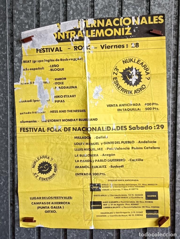 Carteles: Cartel de un festival en contra de la central nuclear de Lem&oacute;niz Le&ntilde;o, bloque, itoiz &hellip;&hellip;.