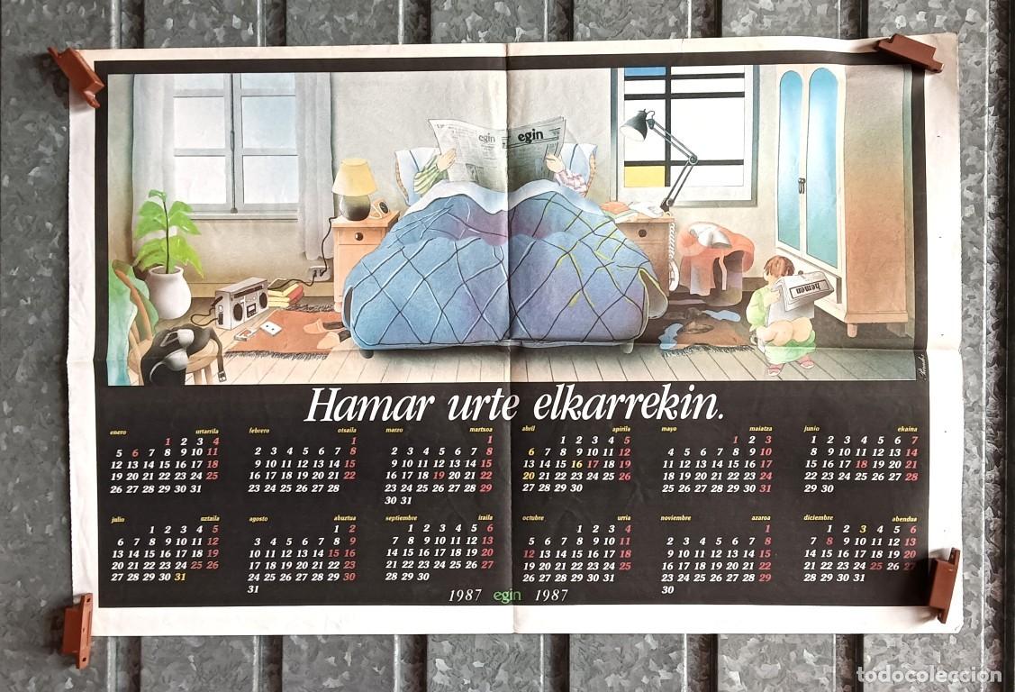 Carteles: Cartel calendario EGIN 1987
